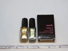 Avon Mark Nailed It Trend 2 mini nail Lacquer Mint Tea Safron polish mani pedi;; - £8.13 GBP