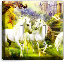 Magical Unicorn Double Light Switch Wallplate Cover Whimsical Fantasy Room Decor - £11.02 GBP