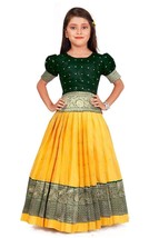 indian lehenga choli set for kids girls dress designer silk readymade stiched - £31.21 GBP+