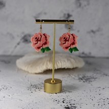 Fairywoo Ethnic Flower Earring For Lady Rose Jewellery Miyuki Bead Free shipping - £18.08 GBP