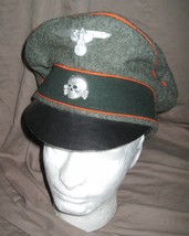 German ww2 elite Waffen ss replica reproduction Orange Crusher Cap Hat S... - $125.00