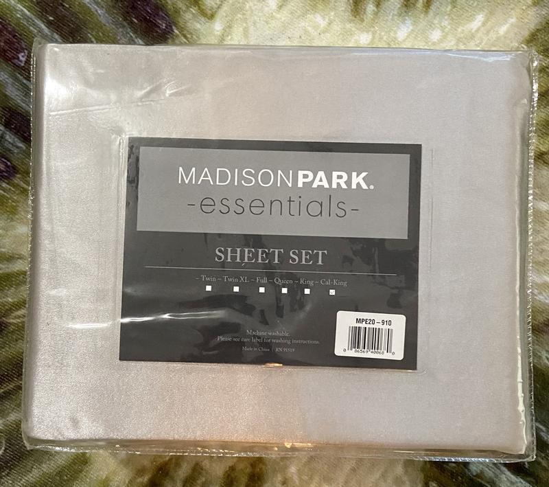 Madison Park Essentials Ivory Satin Wrinkle-Free 6-Piece KING Sheet Set - $29.69