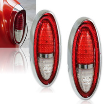 Red LED Tail Clear Back Up Light Lens Assembly PAIR for 1954 Chevy Passenger Car - £294.24 GBP
