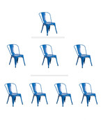 Tolix Blue Metal Steel Stack Dining Chair Commercial Quality 1-4 Unit Di... - $168.27 CAD+
