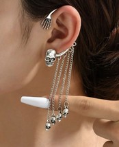 Skull Ear Wrap - Skull Ear Cuff - No Piercing Jewellery - Witchy - Halloween - £11.68 GBP