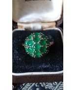 Anello vintage anni 90-90 in oro laminato 14 ct con smeraldo misura UK R... - $106.08 CAD