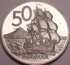 Huge Cameo Proof New Zealand 1979 50 Cents~16,000 Minted - £15.36 GBP