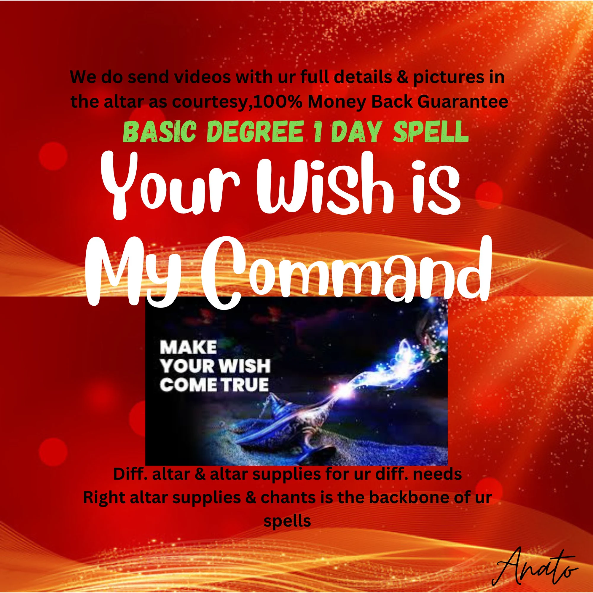 success, Luck Your Wish is My Command,Make a Wish Spell - $600.00