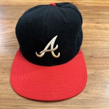 Vintage Atlanta Braves Hat Cap Snapback New Era Wool Made USA 90s M/L Pro Model - £19.94 GBP