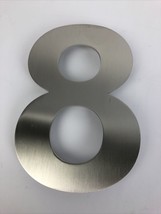 Royal H&amp;H Modern House Number 6 Inch Silver Solid Stainless Steel Number 8 Eight - £9.40 GBP