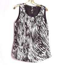 Larry Levine Zebra Print Sleeveless Blouse Size Medium - £16.99 GBP