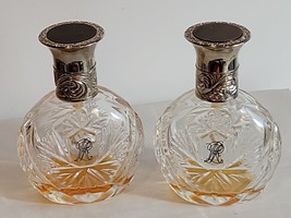 2 Vtg Ralph Lauren Safari EMPTY Faceted Cut Glass Perfume Bottles 2.5 oz... - $24.74