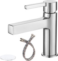 Bathlavish Deck Mounted Single Handle Modern Lavatory Vanity Mixer Tap, Polished - $51.95