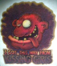 I Got This Way From Kissing Girls Screamin Gleamin Glitter Iron-On Decal Donruss - £10.46 GBP