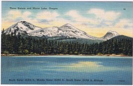 Postcard Three Sisters &amp; Mirror Lake Oregon - £3.12 GBP