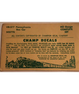 Vintage HB 377 Pennsylvania Box Car Champ Decals Ho Scale - $4.94