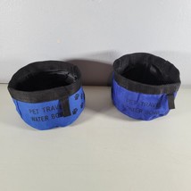 Dogs Travel Water Bowls With Paw Print Lot of 2 Blue Pets at Play - $10.00