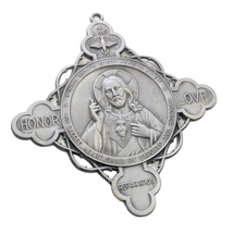 Sacred Heart Jesus Honor Love Reparation Lightweight Wall Plaque Pewter - £31.65 GBP