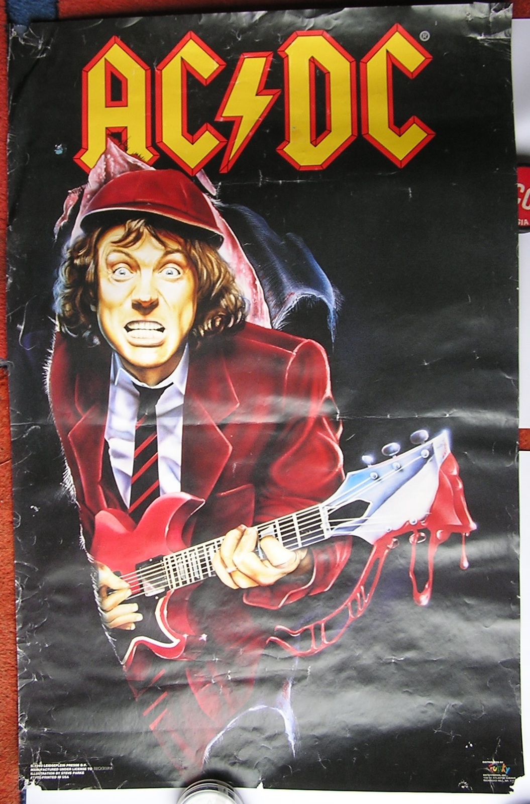 AC/DC 2 Vintage 1988 Large Posters Angus Young U.S. Prints 35*23 Inch Fa... - $49.95