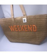 Large  Straw Beach Tote Boat Weekend Duffle Carry Bag w/ 2 Handles Spacious - $29.70
