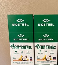 Lot of 2 Biosteel Superfood Sport Greens Packets 12 Packets Pineapple Co... - £21.76 GBP