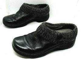 Dansko Kenzie Leather Knit Ankle Clogs Shoes Sz 37 US 6.5-7 Style 5408020200 Blk - £30.97 GBP