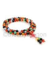 MULTI COLOR AGATE MALA 108 6mm Prayer Beads Necklace Stretch Wrap Bracel... - €8,70 EUR