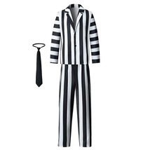 Beetle Juice Costume Explosive Hades Master Beetle Juice 2 Adult Black and White - £41.84 GBP