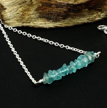 Solid 925 Silver Apatite Natural Gemstone Handmade Necklace Jewelry - £4.06 GBP