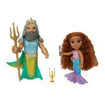 Disney The Little Mermaid Ariel Doll and King Triton Petite Gift Set, 6 Inches T - £19.66 GBP