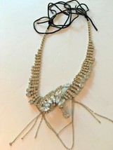 Incredible Vintage Rhinestone Tear Drop Necklace Chain SKU 011-35 - £5.43 GBP