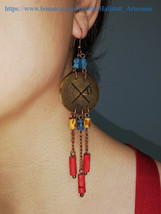 Viking Gibo Auja wooden earrings / Pendientes de madera con Gibo Auja Vikingo - £38.95 GBP