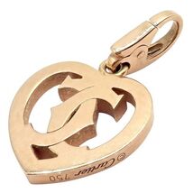 Authentic! Cartier 18k Rose Gold Double C Logo Heart Charm Pendant - $2,500.00