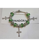 Graceful in Green Crosses -  Authentic Jared Pandora Bracelet - $205.14 CAD