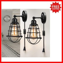 Elegant Vintage Wall Sconces 2-Pack - Adjustable Plug-in Lighting Solution - $933.10 MXN