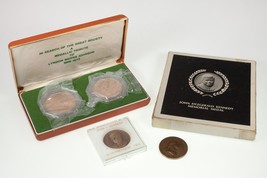 Lote De 5 Presidencial Medallas De George Washington, Jfk , Lbj Con / Fu... - £59.36 GBP
