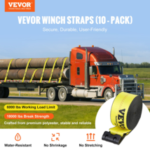 Winch Straps, 6000 lbs Load Capacity, 4&quot; x 40&#39;, 18000 lbs Break Strength... - $198.99