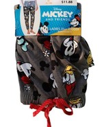 Disney Mickey Mouse Womens Sleep Jogger Pants Gray Velour Fleece w Pocke... - £9.10 GBP