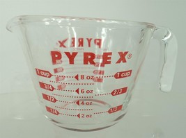 Vintage Pyrex - 1 cup - 8 oz - 250 ml - Glass Measuring Cup w/ Red Lettering - £10.65 GBP