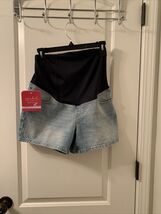 Isabel Maternity Women&#39;s Jean Shorts with Crossover Panel Blue - €14,68 EUR+