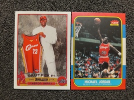 Lebron James #1 Draft Pick Rookie Card, Michael Jordan Fleer Rookie Card... - £3.11 GBP