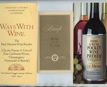 3 Wine Information &amp; Recipe Booklets Banfi Paul Masson Le Menu 1980&#39;s - $37.62