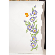 Tobin Stamped For Embroidery Pillowcase Pair 20&quot;X30&quot;-Morning Glories - £15.61 GBP