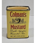 Vintage Colman&#39;s Mustard Metal with Plastic Lid Storage Tin Can Jar - $167.71 MXN