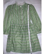 VTG GIRLS 70s Green Floral DRESS BY MISS QUALITY SIZE 10 LONG SLV  NO BELT - $33.93 CAD