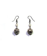 Traditional Croatian Handmade Drop Earrings Sibenik Buttons With White P... - $12.50