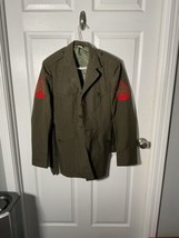 1970&#39;s Vietnam War Era Vintage USMC Service Uniform Jacket Sergeant 37L - $39.95