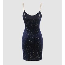 Cider Womens Blue Velvet U-neckline Star Ruched Mini Dress, Size 0XL NWT - £11.98 GBP