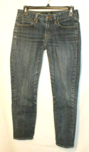 J. CREW TOOTHPICK JEANS SIZE 26 MEDIUM BLUE SKINNY ANKLE  FLAT FRONT 5 P... - $18.46
