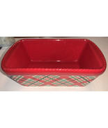 TEMPTATIONS Mini Loaf Pan-12 oz- PPP-HLD-973196-Country Plaid -No Lid-EUC  - €8,57 EUR